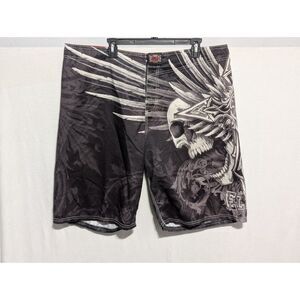 Y2K MMA Elite Skull and Wings Shorts Size XL